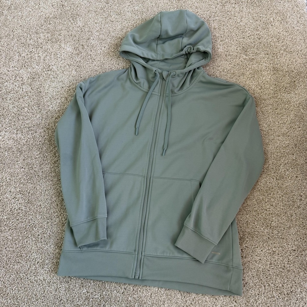 Mondetta Hoodie Womens Small Green Fleece Full Zip Lined Pockets Soft Casual